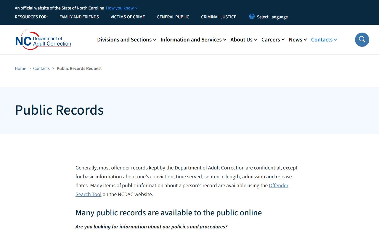 Transylvania County arrest records NC DAC public records route