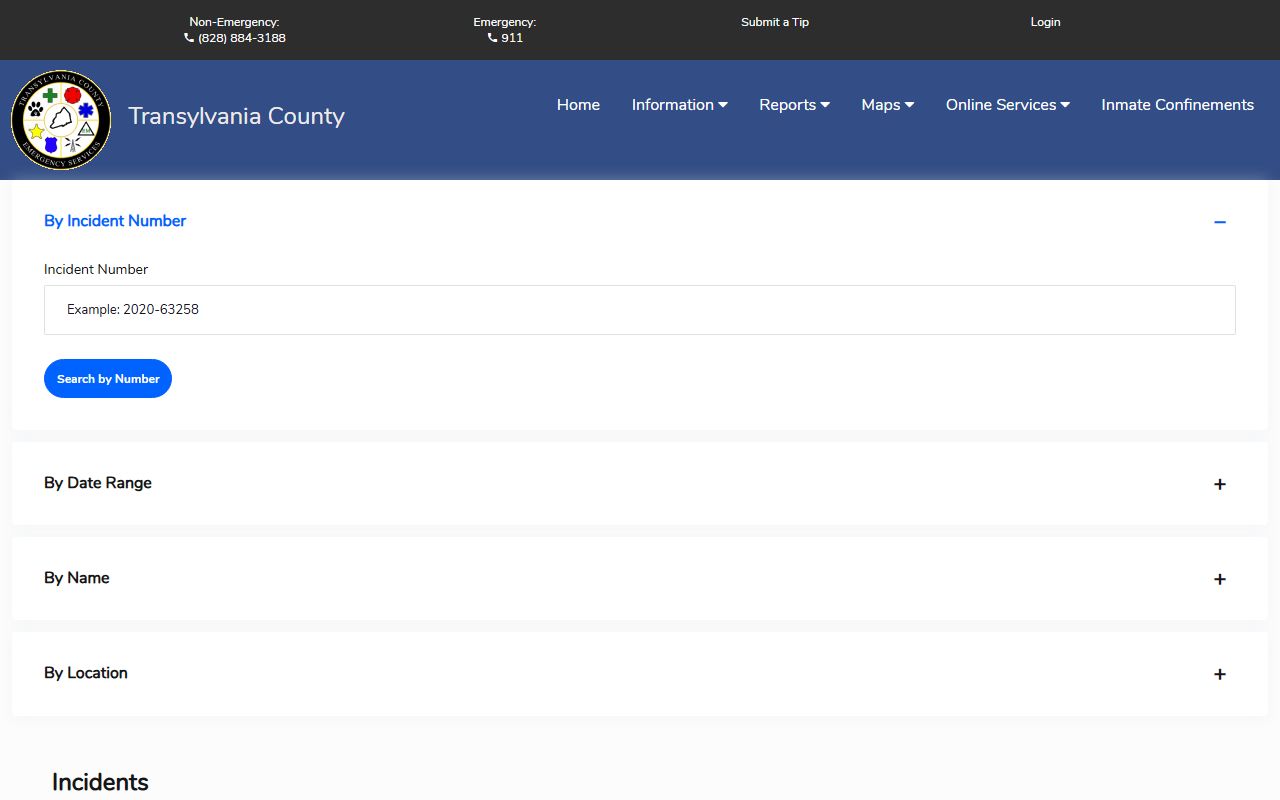 Transylvania County arrest records incident search
