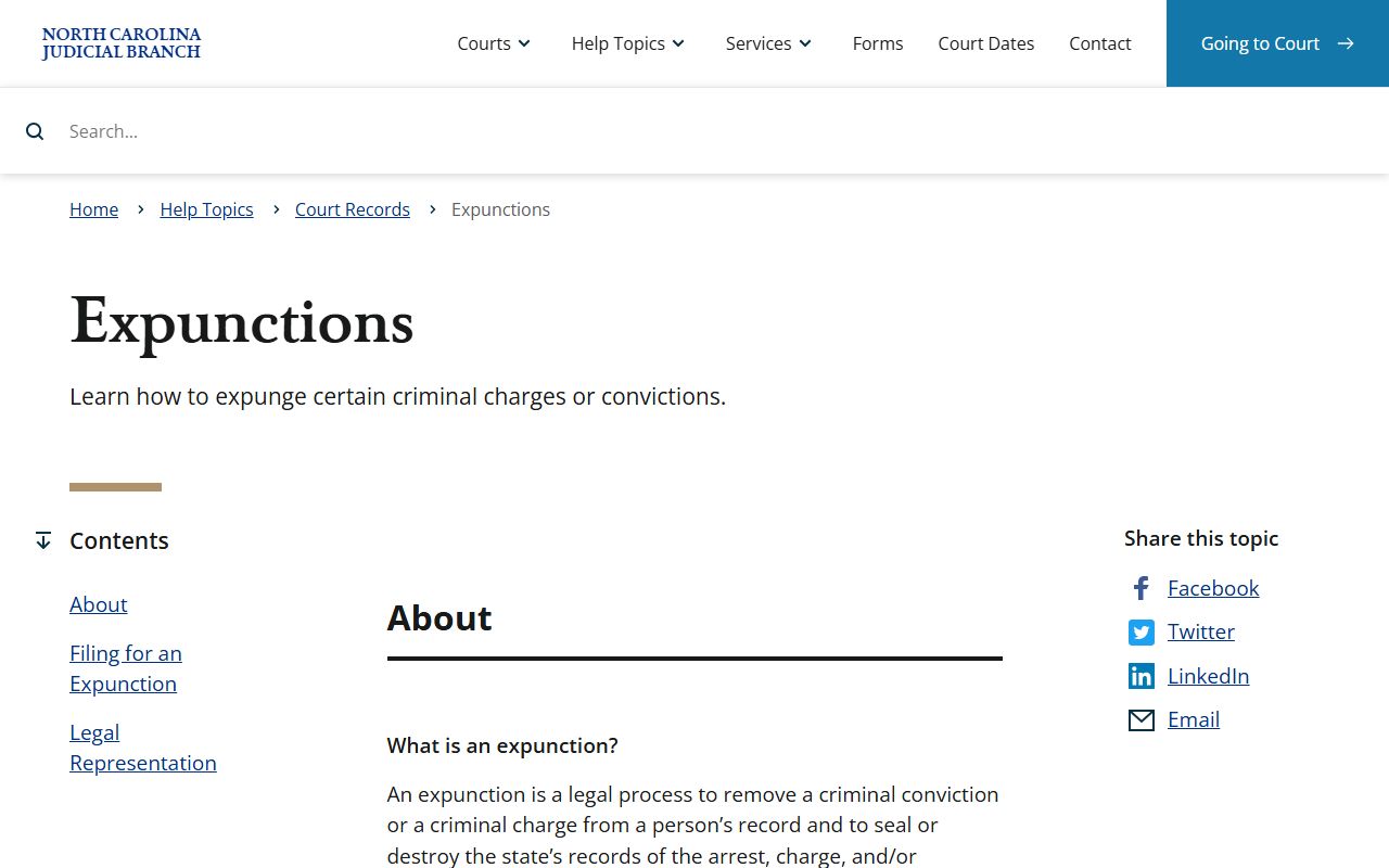 Transylvania County criminal court records expunction help topic