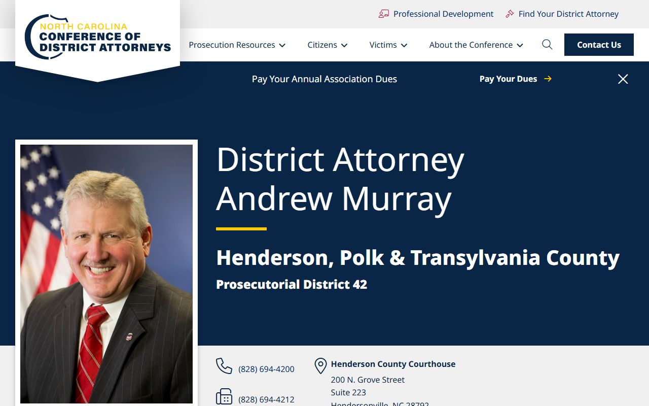 Transylvania County criminal court records District Attorney District 42 information