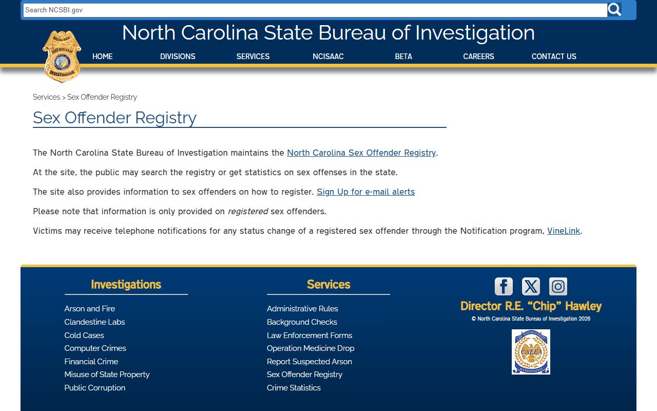Transylvania County Superior Court NCSBI registry information