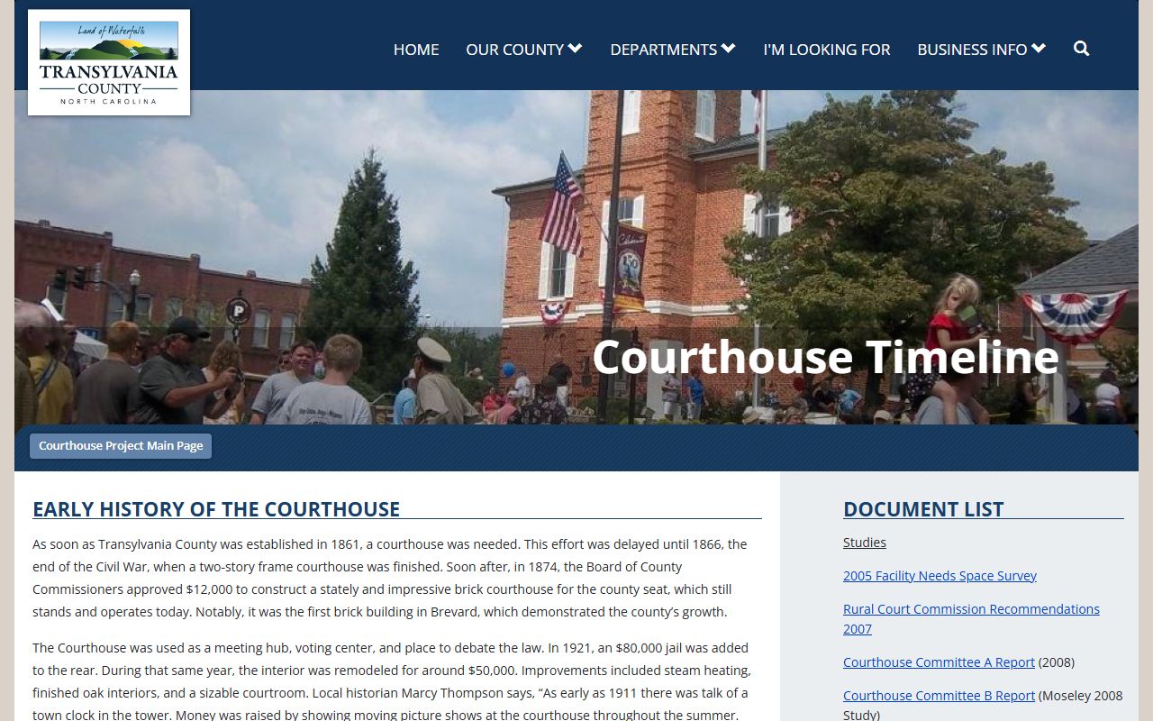 Transylvania County Court records courthouse timeline