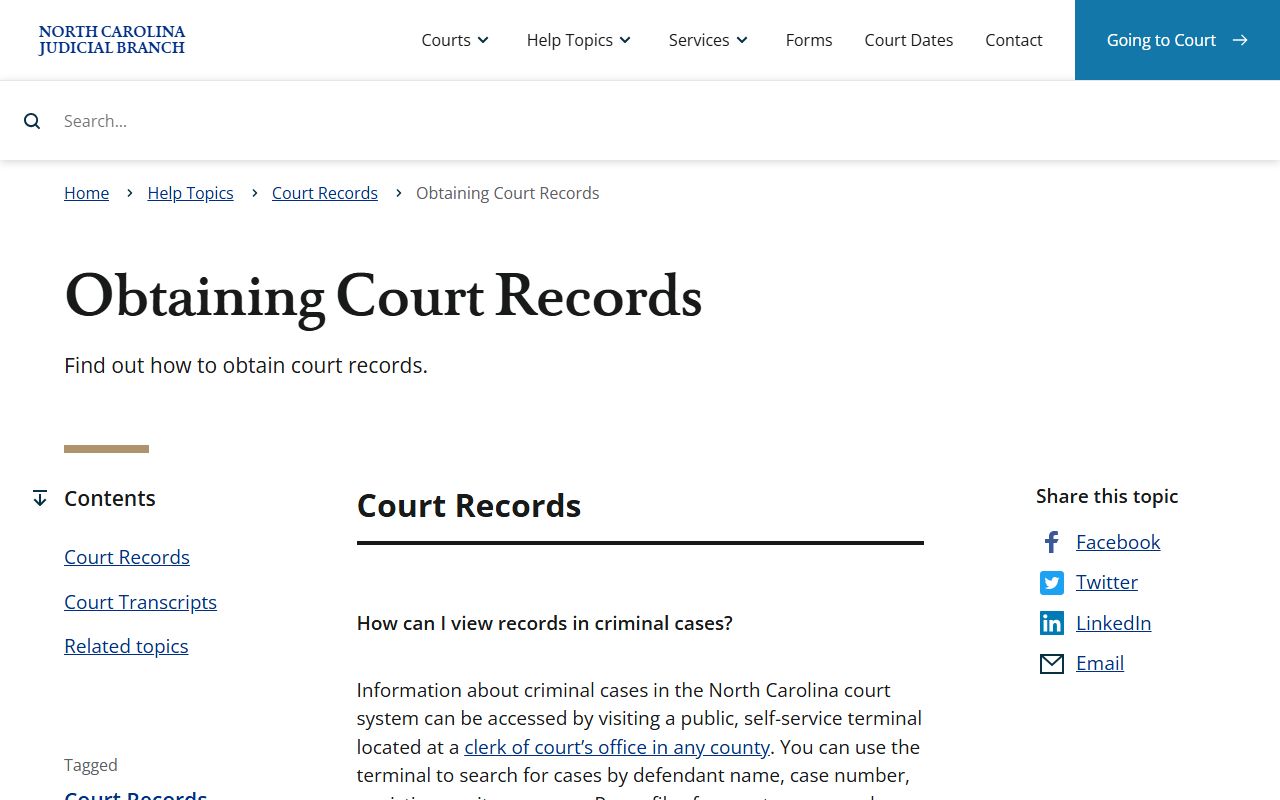 Transylvania County Court records obtaining court records guidance