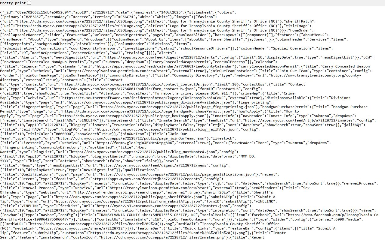 Transylvania County warrant search sheriff app manifest