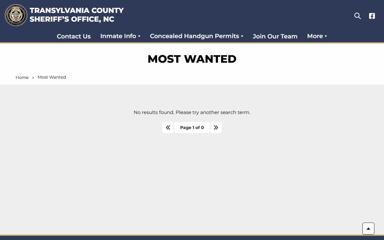 Transylvania County warrant records sheriff Most Wanted route